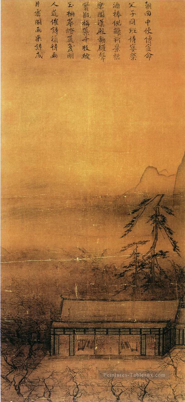 banquet par lanterne lumière ancienne Chine à l’encre Peintures à l'huile